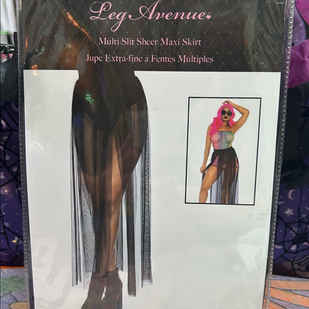 Leg Avenue Multi Slit Sheer Maxi Skirt